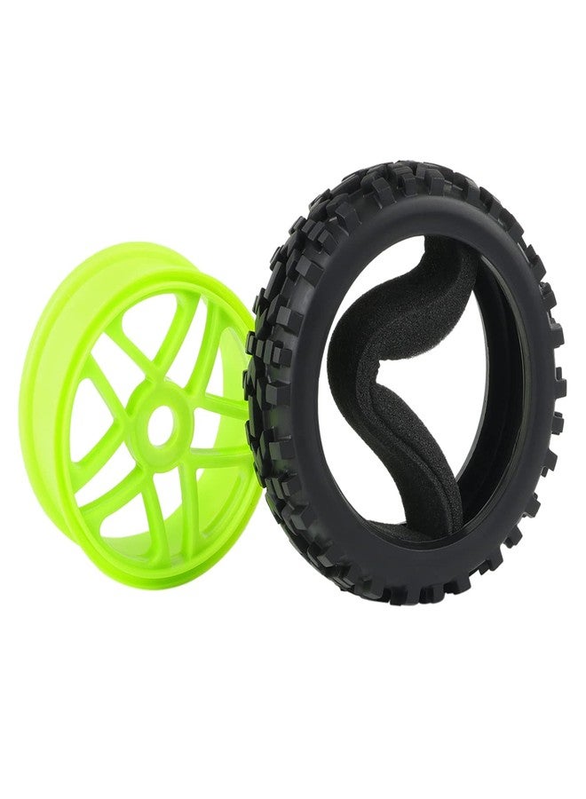 Rowiz 4PCS 1:8 RC Tires 17mm Hub Wheel Rims Pentagram for Typhon 1/8 Scale Off-Road Buggy, Green - Image 3